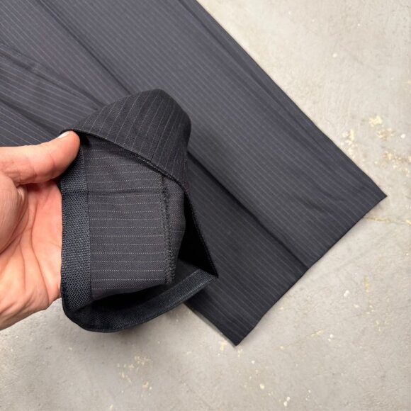 KENZO Paris Dress Pants Navy Blue Wool Trousers Pinstripe 40x34 - Picture 7 of 10